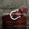 crocodile style Lady's skinny belt Alligator Pattern genuine leather belt women's sexy belt horseshoe